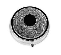 JKDGOJ Structured Wood Texture Pattern Round Mini Pill Box with 3 compartments for Pill Storage and Portable Travel