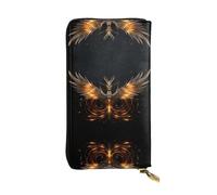 JKDGOJ Stunning Phoenix Prints Women's leather long handheld wallet large capacity credit card zipper bag