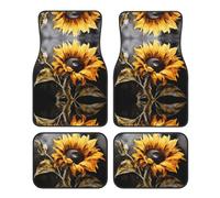 JKDGOJ Sunflower Illustration Prints Car Floor mats with Anti Slip Front and Rear are Suitable for Cars, Trucks and SUV