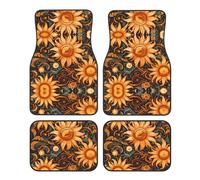 JKDGOJ Sunflower Lines Prints Car Floor mats with Anti Slip Front and Rear are Suitable for Cars, Trucks and SUV