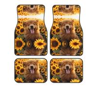 JKDGOJ Sunflower Poodle Prints Car Floor mats with Anti Slip Front and Rear are Suitable for Cars, Trucks and SUV