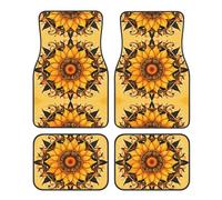 JKDGOJ Sunflower Wreath Prints Car Floor mats with Anti Slip Front and Rear are Suitable for Cars, Trucks and SUV