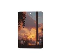 JKDGOJ sunset outside the window Pattern 6-piece Rectangle car air freshener with hanging type car accessories