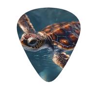 JKDGOJ Swimming little turtle Pattern Guitar plectrum 12 pieces with three thickness plectrum combinations suitable for bass and ukulele