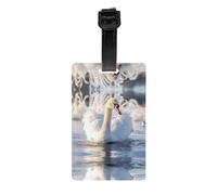 JKDGOJ Swimming White Swans Pattern Luggage Tags and Travel Bag Tags are Suitable for Both Men and Women to Prevent Luggage