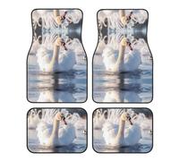 JKDGOJ Swimming White Swans Prints Car Floor mats with Anti Slip Front and Rear are Suitable for Cars, Trucks and SUV