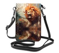 JKDGOJ The angry lion. Prints Crossbody bag, mobile phone bag, women's small wallet, a practical gift suitable for going out, exercising, and shopping