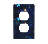 JKDGOJ The darkness of night Prints Dual socket wall panel household power cover durable for decorative sockets and switches