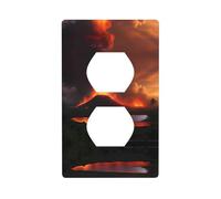 JKDGOJ The erupting Kilauea volcano Prints Dual socket wall panel household power cover durable for decorative sockets and switches