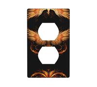 JKDGOJ The Golden Phoenix Prints Dual socket wall panel household power cover durable for decorative sockets and switches