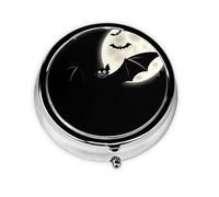 JKDGOJ The Grave Guardian Pattern Round Mini Pill Box with 3 compartments for Pill Storage and Portable Travel