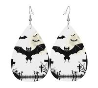 JKDGOJ The Grave Guardian Pattern Water droplet pendant earrings and leather earrings, suitable as holiday birthday gifts for women
