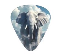 JKDGOJ The little elephant on the clouds Pattern Guitar plectrum 12 pieces with three thickness plectrum combinations suitable for bass and ukulele