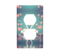 JKDGOJ The swan in love Prints Dual socket wall panel household power cover durable for decorative sockets and switches