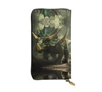 JKDGOJ The terrifying triceratops Prints Women's leather long handheld wallet large capacity credit card zipper bag
