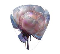 JKDGOJ Transparent jewel flower Pattern Guitar plectrum 12 pieces with three thickness plectrum combinations suitable for bass and ukulele