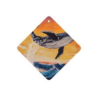 JKDGOJ Whale jumping over the waves Pattern 6-piece Square car air freshener with hanging type car accessories