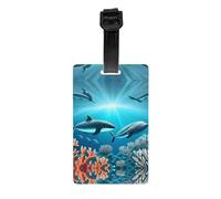 JKDGOJ Whales Under The sea Pattern Luggage Tags and Travel Bag Tags are Suitable for Both Men and Women to Prevent Luggage
