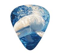 JKDGOJ White dolphin Pattern Guitar plectrum 12 pieces with three thickness plectrum combinations suitable for bass and ukulele