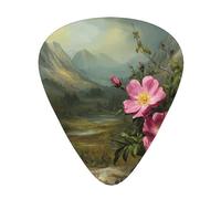 JKDGOJ Wild Roses in the Valley Pattern Guitar plectrum 12 pieces with three thickness plectrum combinations suitable for bass and ukulele