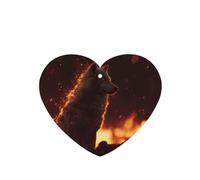 JKDGOJ Wolves in Flames Pattern 6-piece Heart Shape car air freshener with hanging type car accessories