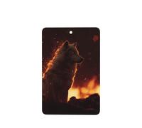 JKDGOJ Wolves in Flames Pattern 6-piece Rectangle car air freshener with hanging type car accessories