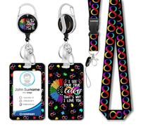 JKDHJK Lanyard with Card Holder, Id Card Holder for Neck, Teacher, Nurse, Student Lanyard, Stretchable Key Buckle, Easy Disassemble Card Cover (G)