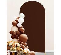 JKDMJF 6.6 FT Brown Arch Backdrop Cover Spandex Fitted Chiara Wedding Arch Backdrop Stand Covers for Party Birthday Bridal Shower Engagement Photo Studio Backgrounds Decorations