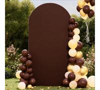 JKDMJF 6 FT Brown Arch Backdrop Cover Spandex Fitted Chiara Wedding Arch Backdrop Stand Covers for Party Birthday Bridal Shower Engagement Photo Studio Backgrounds Decorations
