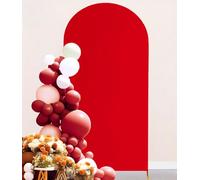 JKDMJF 6 FT Red Arch Backdrop Cover Spandex Fitted Chiara Wedding Arch Backdrop Stand Covers for Party Birthday Bridal Shower Engagement Photo Studio Backgrounds Decorations