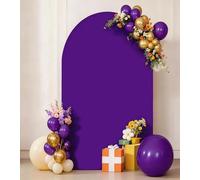 JKDMJF 7.2 FT Purple Arch Backdrop Cover Spandex Fitted Chiara Wedding Arch Backdrop Stand Covers for Party Birthday Bridal Shower Engagement Photo Studio Backgrounds Decorations