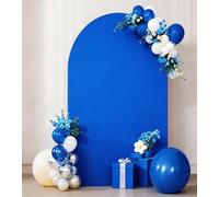 JKDMJF 7.2 FT Royal Blue Arch Backdrop Cover Spandex Fitted Chiara Wedding Arch Backdrop Stand Covers for Party Birthday Bridal Shower Engagement Photo Studio Backgrounds Decorations