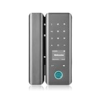 JKDND Smart Glass Fingerprint Door Lock 6-in-1 Supports Fingerprint/Password/NFC/Card/Key/Tuya APP Remote Control(Double Glass Door)