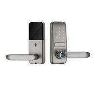 JKDND Smart Indoor Fingerprint Door Lock with Keyless Entry Supports Password/Key/Fingerprint/IC Card/Tuya TTlock App for Wooden Doors and Room Doors.(Silver ttlock)