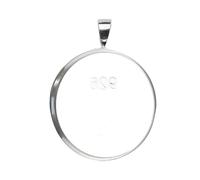 JKEIO 925 Sterling Silver Circle Round Bezel Cup Tray Pendant fit 25mm(1 Inch) Glue Pad Setting Cameo for Necklace Jewelry Making(Silver Original)