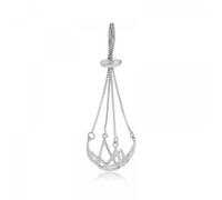 JKEIO 925 Sterling Silver Pearl Cage Pendant Mounting Setting Pendant Blank Charm for DIY Necklace Jewelry Making Craft(Platinum Color)