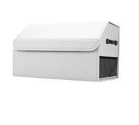 JKELPV Declutter Organiser Bag Car Trunk Organiser Leather Vehicles Storage Accessories Large Capacity Foldable Seat Back Stowing Tidying Organizer Heavy Duty Organiser(White,L)