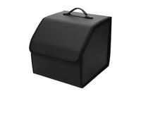 JKELPV Declutter Organiser Bag Leather Car Trunk Fold Large Capacity Organizer Bag Storage Fit For Leapmotor C11 2021 2022 2023 2023 T03 S01 C11 Reev Heavy Duty Organiser(Black,S)