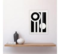 JKEVCBIAX Abstract Geometric Black and White Artwork Minimalist Circles and Stripes High Contrast Art Print Poster Wall Decor(70x100cm/No frame)