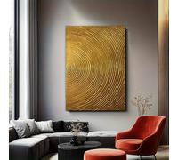 JKEVCBIAX Abstract Line Art Mural - Bohemian Style, Textured Geometric Round Design, Canvas Wall Decor for Living Room or Office(50x70cm/No frame)