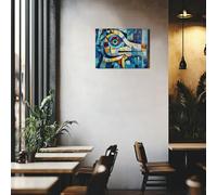 JKEVCBIAX African-Inspired Graffiti-Style Abstract Painting with Bold Multicolor Geometric Shapes,Contemporary Wall Art Print(40x60cm/No frame)