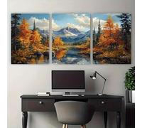 JKEVCBIAX Autumn Trees Mountain Range Scenery Canvas Wall Art- Perfect for Living Room, Bedroom, Kitchen, Perfect for Room Decor(30x40cmx3/No frame)