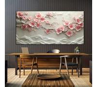 JKEVCBIAX Cherry Blossom Canvas Wall Art-Modern Abstract Blooming Tre Painting Pink White Perfect for Art Cherry Blossom Theme Items(20x40cm/No frame)
