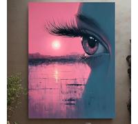 JKEVCBIAX Coquette Eye Print, Aesthetic Decor, Romantic Heart Poster, High quality Home Celestial Print Wall Decor(70x90cm/No frame)