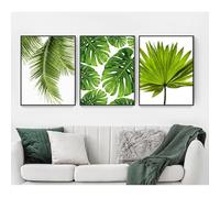 JKEVCBIAX Decoration Tropical Banana Leaf Canvas pictures on canvas wall art large for bathroom from Canvas Art Natural Painting 20x30cmx3 No frame