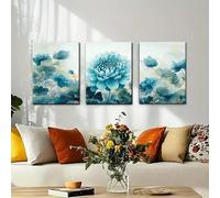 JKEVCBIAX Minimalist Modern for Lotus Prints Suitable Soft Hues & Lush Greenery Botanical Paintings(30x45cmx3/NO frame)