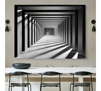 JKEVCBIAX Modern Abstract Dark Corridor Space Visual Canvas Art,The Picture Is Composed Of Smooth Curves Versatile Wall Home Interior(80x160cm/No frame)