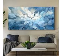 JKEVCBIAX Modern Abstract Fluid Blue Canvas Wall Art - Contemporary Nordic Minimalism Print for Bedroom, Living Room,Abstract Wall Art(20x40cm/No frame)