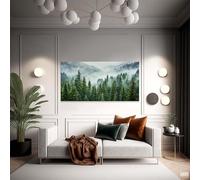 JKEVCBIAX Modern Abstract Misty Forest Wall Art - Serene Nature Scene for Contemporary Painting, Highquality Landscape Artwork(40x80cm/No frame)