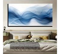 JKEVCBIAX Modern Abstract Wave Canvas Wall Art-Blue & White Coastal Home Decor High quality Visual Effect Home Decoration(60x120cm/No frame)